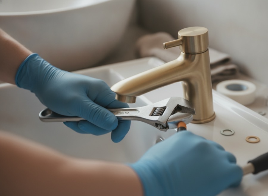 Plumbing & Finishing — JBR Bathrooms at work